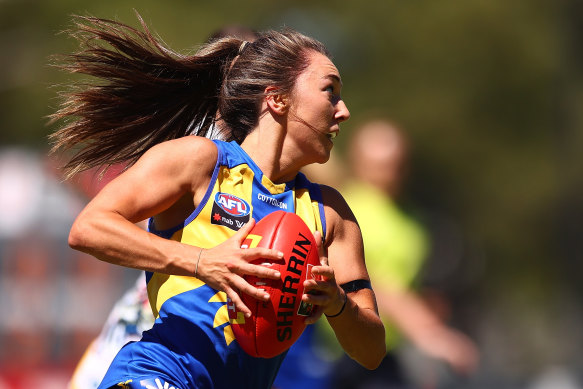Niamh Kelly was one of two goal kickers for West Coast in their Loss to Adelaide.