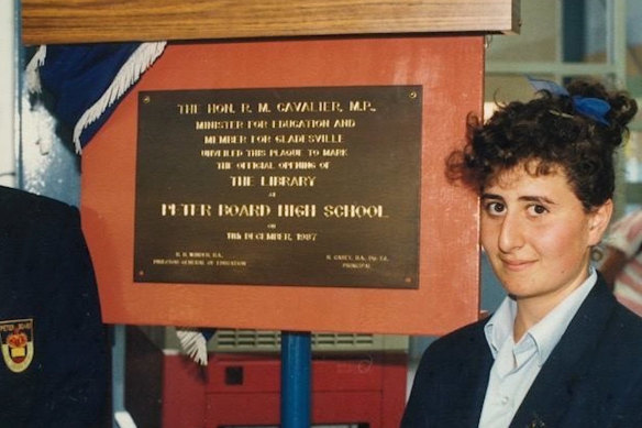Gladys Berejiklian in high school, in a vide shown at the Liberal Party campaign launch on Sunday.