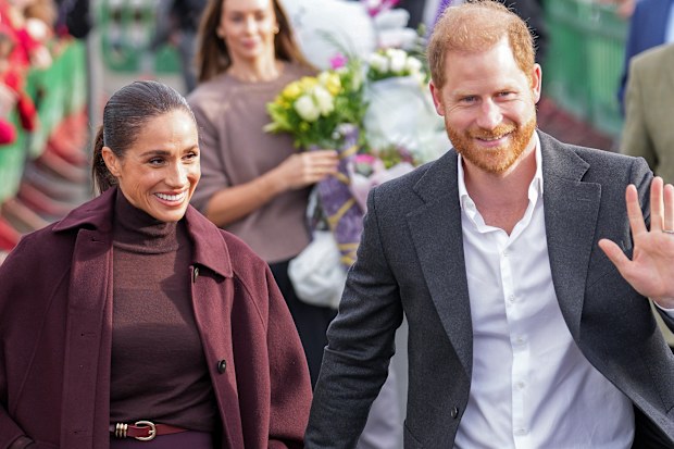 Meghan, Duchess of Sussex and Prince Harry, Duke of Sussex greet well-wishers as they arrive at the Community Recording Studio (CRS), a youth and community charity that offers a wide range of creative activities, sports, mentoring and youth development programmes, during the Duke and Duchess of Sussex’s visit to Nottingham on October 15, 2026, in Nottingham, England.