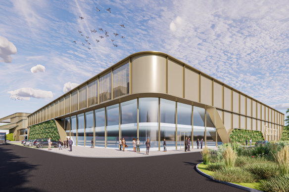 An artist’s impression of a data centre Goodman is developing in Amsterdam.