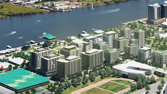 An artist’s impression of the proposed athletes’ village for the 2032 Brisbane Olympic Games.