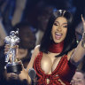 Rapper Cardi B accepting an MTV award in 2019.