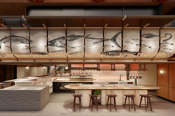 An artist’s impression of Ichie restaurant, which will offer coastal-style hamayaki seafood barbecue.