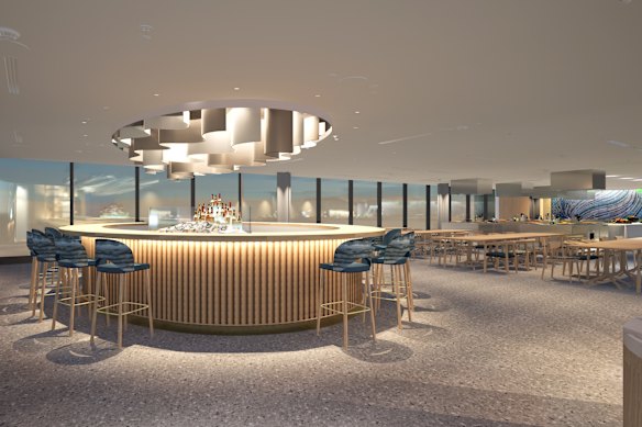 Render of the bar at the new Sydney Seafood School.