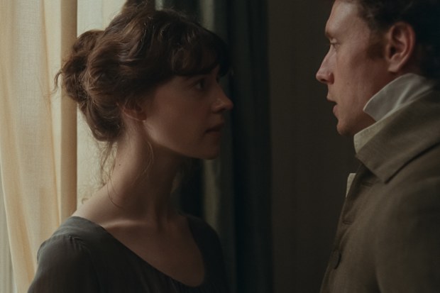 Daisy Edgar-Jones stars as Elinor Dashwood and George MacKay as Edward Ferrars in SENSE AND SENSIBILITY, a Focus Features release.