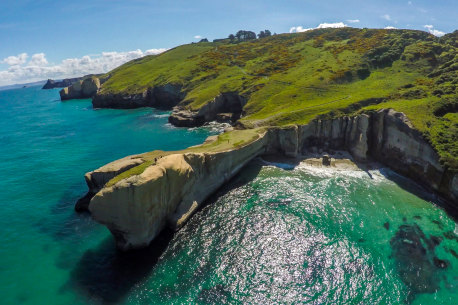 Dunedin’s Tunnel Beach, New Zealand.