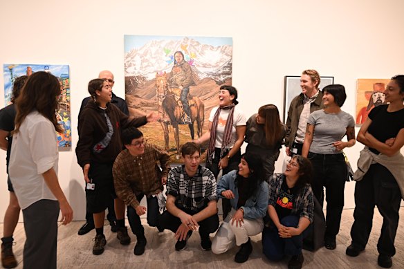 Art Gallery of NSW packers declared Abdul Abdullah’s No Mountain High Enough the winner of this year’s Packing Room Prize.