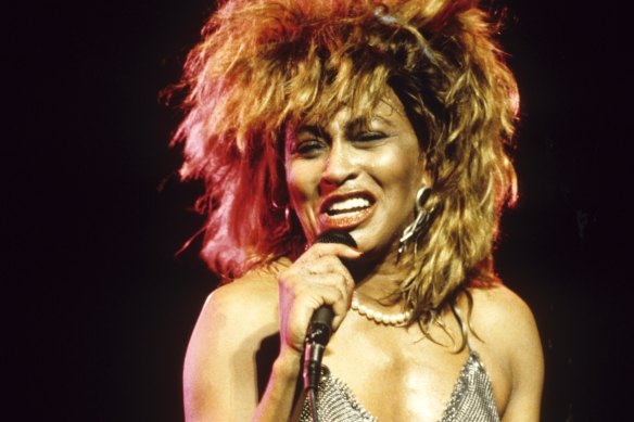 Tina Turner on stage in 1985.