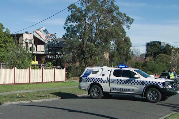 Roof damage from caused by strong winds in Heidelberg Heights.
