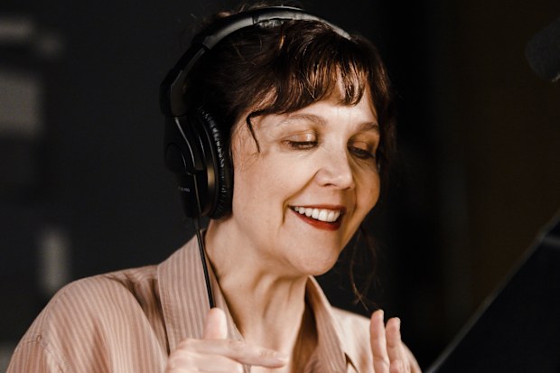Maggie Gyllenhaal recording a new Audible audio production of Bram Stoker’s Dracula.