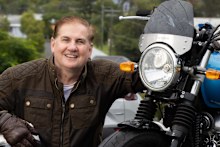 Craig Whitehead and his Royal Enfield Interceptor 650.