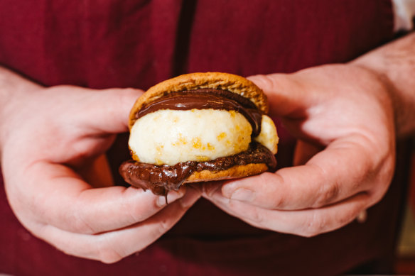 S’mores made with bruleed burrata are one of many cheesy treats at Ugo.