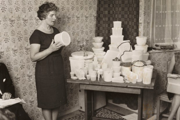 Tupperware party in 1963. Tupperware was developed by an American, Earl Tupper, in the mid 1940s. Tupperware Parties were a way of marketing the product directly to women. (Photo by Daily Herald Archive/SSPL/Getty Images)