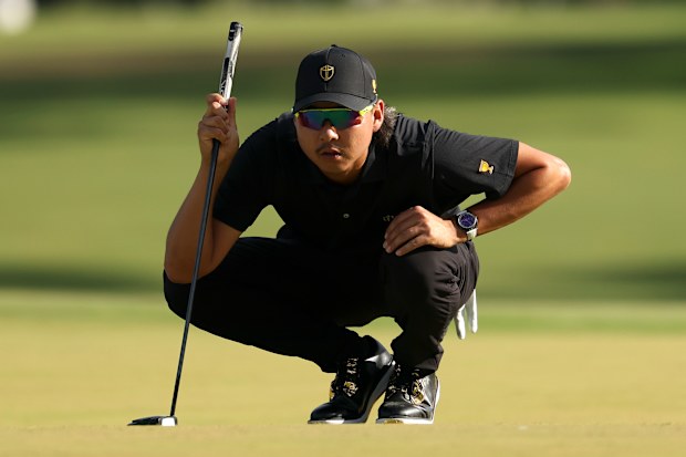 Australia’s Min Woo Lee was in action on Monday.
