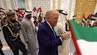 President Donald J. Trump arrives for an official arrival ceremony at Qasr al Watan (Palace of the Nation) May 15, 2025, in Abu Dhabi, United Arab Emirates. Trump is on the third day of his visit to the Gulf to underscore the strategic partnership between the United States and regional allies including the UAE, focusing on security and economic collaboration.