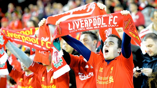 Liverpool fans at the MCG in 2013.