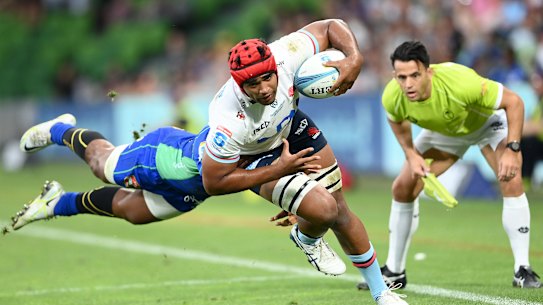 The Waratahs’ Langi Gleeson, pictured, and the Brumbies’ Rob Valetini, will be Wilson’s main competition.