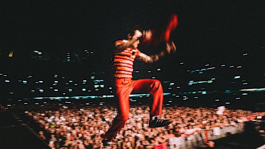 Harry Styles in concert in Melbourne on Friday night.