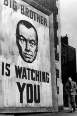 Edmond O'Brien as Winston Smith in the 1956 film version of Nineteen Eighty-Four.