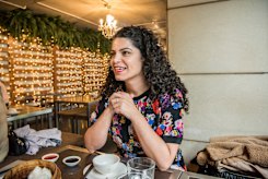 Sheryn Omeri at one of her favourite vegan restaurants in Sydney. 
