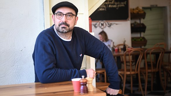 Jackson Davie in his cafe.