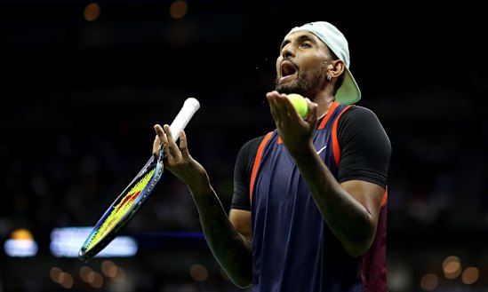 Nick Kyrgios in his quarter-final match.