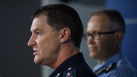 Deputy Commissioner Shane Patton speaks to the media after Aii Khalif Shire Ali's arrest.