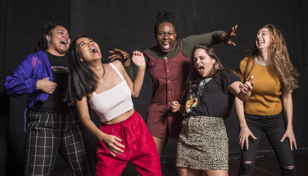 Neda Taha (left) with fellow Playlist performers May Tran, Ebube Uba, Mara Knezevic and Tasha O'Brien.