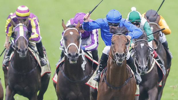 Anamoe (blue silks) is the one to beat in the Winx Stakes.