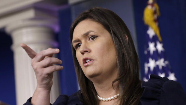 Sarah Sanders, White House press secretary, pushes back on Wednesday.