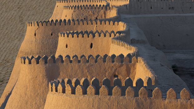 The city walls of Khiva in Uzbekistan.