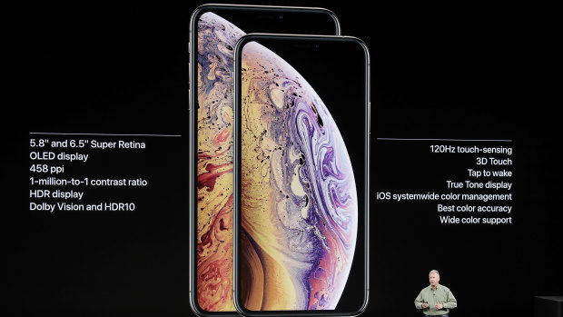Phil Schiller, Apple's senior vice-president of worldwide marketing, unveils the Apple iPhone XS and iPhone XS Max.