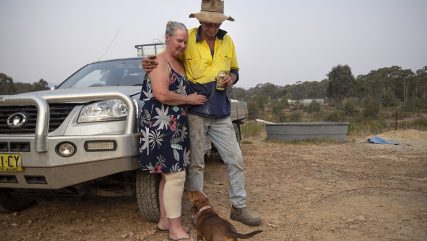 Mark and Vickey Chapman fear the Gospers Fire may hit their property at the weekend.