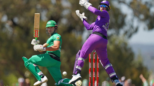 Leg glance: Marcus Stoinis in action at the crease for the Melbourne Stars.