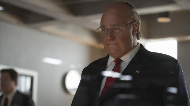 Russell Crowe as Roger Ailes in The Loudest Voice.