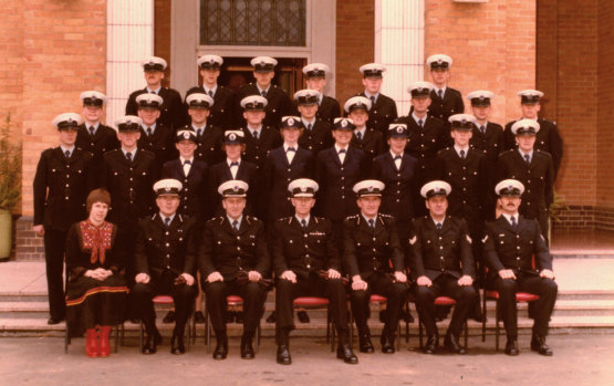 Peter Hart (back row second from the right) at his Police Academy graduation.