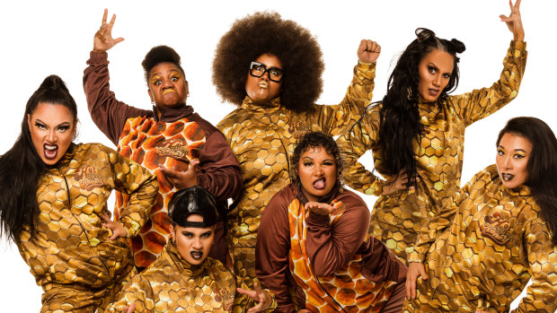 Co-creator and choreograpaher Lisa Fa’alafi (second from right) with Hot Brown Honey.