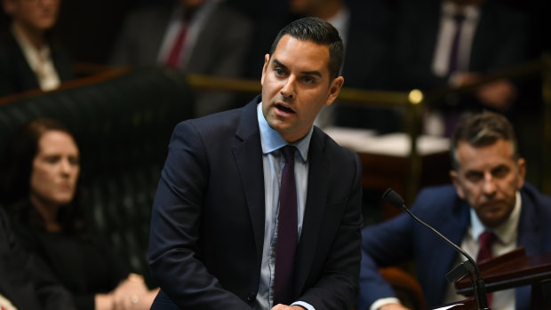 Sydney MP Alex Greenwich introduces the Reproductive Healthcare Reform Bill 2019 in the Legislative Assembly.
