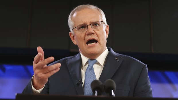 Scott Morrison during his address to the National Press Club on Tuesday.