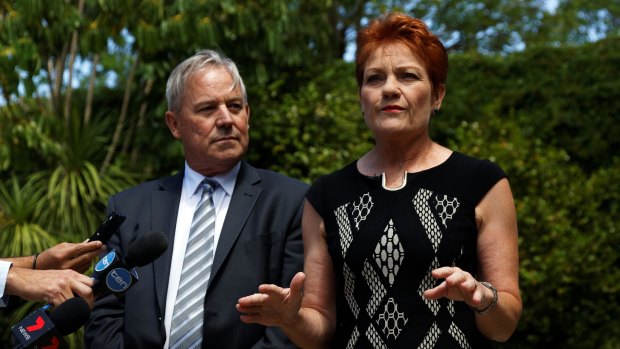 WA's One Nation leader Colin Tincknell with Pauline Hanson.