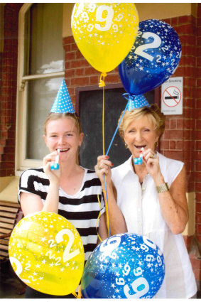 Abbey and Margaret on their last 'real birthday': February 29, 2016, when they turned 16 and 68 respectively.