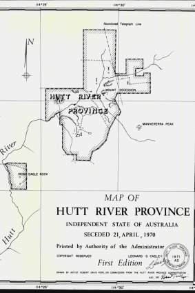 Australia's newest so called "State", the Hutt River Province, has produced its first official map (left).