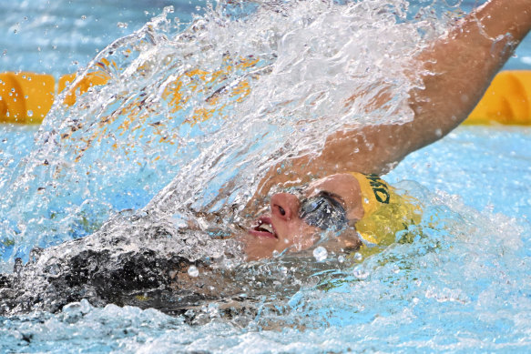 Kaylee McKeown at the world swimming short course championships in December 2022.