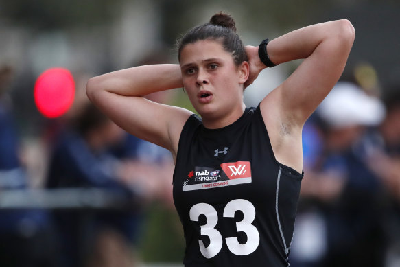 Nell Morris-Dalton at the AFLW draft combine in early October.