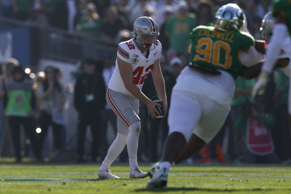 Joe McGuire in action for Ohio State.