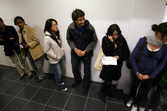 Queuing for a rental property. It’s a landlords’ market.