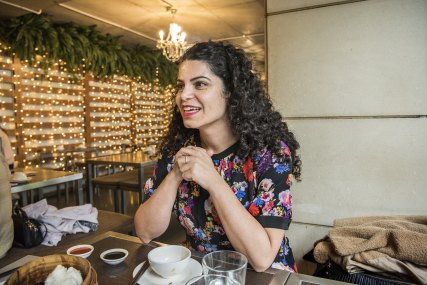 Sheryn Omeri at one of her favourite vegan restaurants in Sydney. 