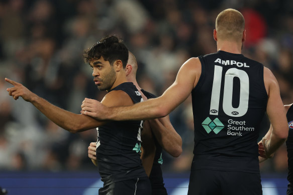 Luckless Blues forward Jack Martin (left) has injured his calf.