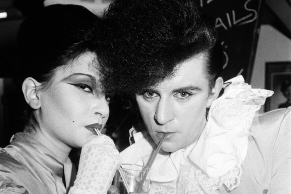 Steve Strange and Julia at The Blitz Club in Covent Garden. 13th February 1980.