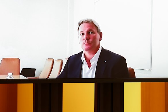 Gareth Hales during his appearance at the committee.